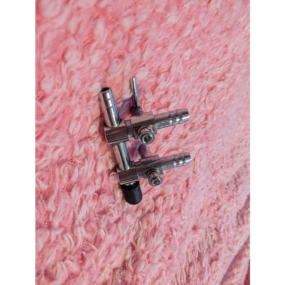 2 Way Metal Aquarium Air Flow Control Valve Manifold Splitter Gang Lever